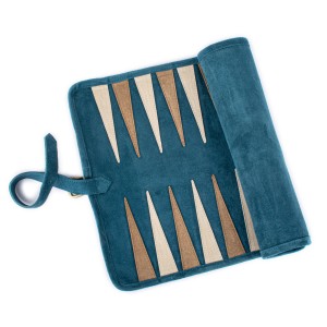 Backgammon blue rollable