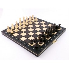 Magnetic wooden chess for travel and analysis 