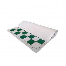 Rollable plastic chessboard in green, brown and black for tournament 